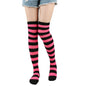 1 Paar stylische knielange JK-Socken, Damen-Streifensocken, hohe Socken, Mädchen-Oberschenkel-Socken. Mehrfarbige gestreifte niedliche Socken