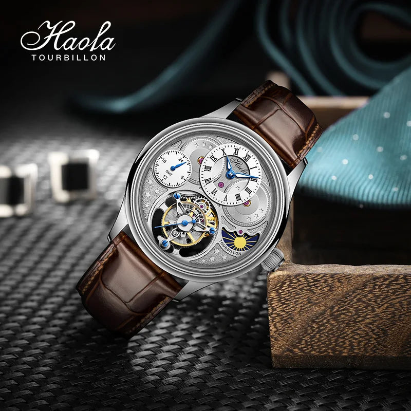 Haofa GMT Flying Tourbillon Men's Watch Sapphire