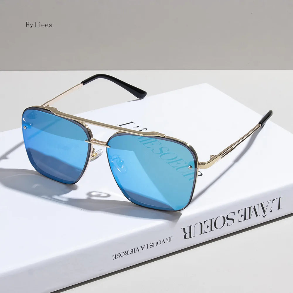 2025 Metal Punk Big Frame Sunglasses for Men Women Cool Driving Glasses Brand Design Square Sun Glasses Goggles UV400 Eyewear