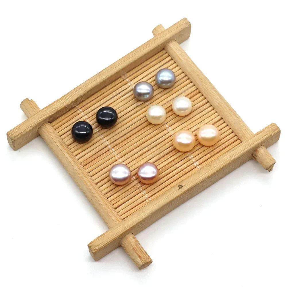 Bread Shape Beads Natural Freshwater Pearls Half Hole Diy Jewelry Making Women's Earrings Necklace Pendant Accessories
