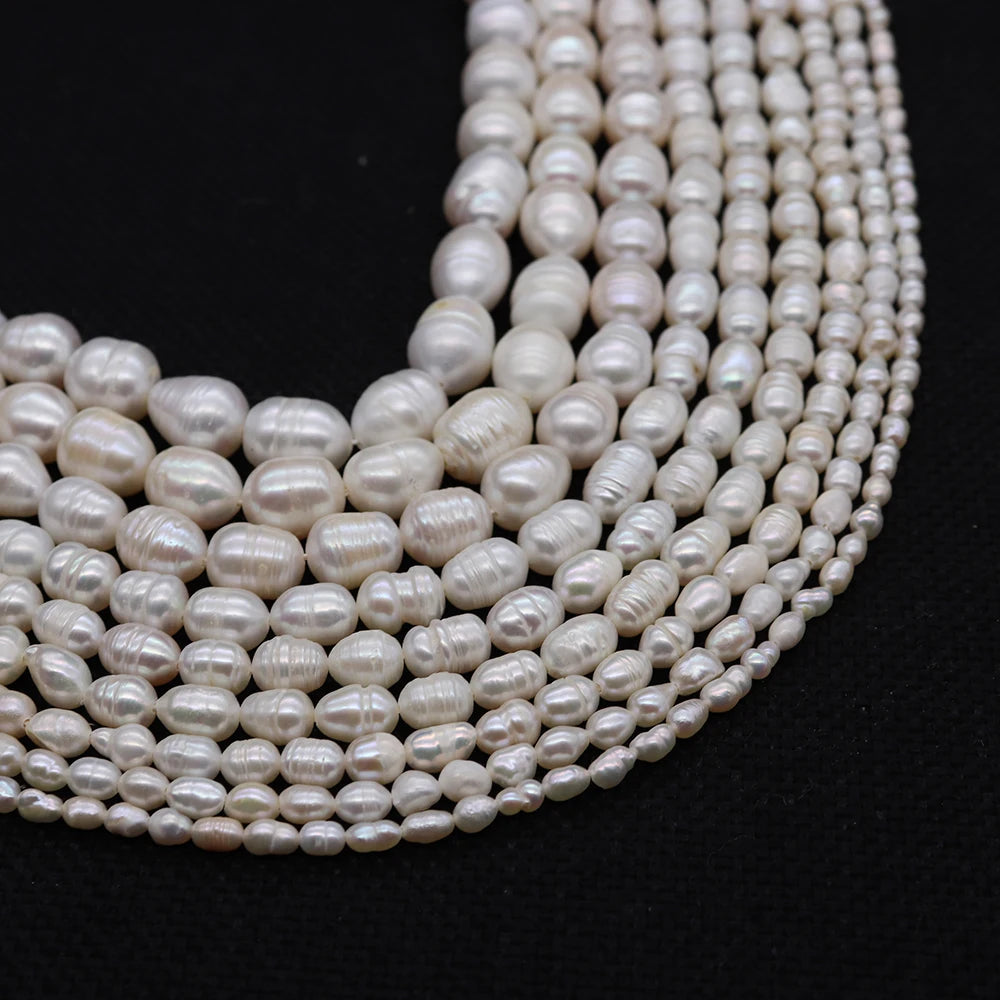 Natural Freshwater Pearl Beads Rice Isolation Loose Beaded for Jewelry Making DIY Personality Bracelet Necklace Accessories Gift