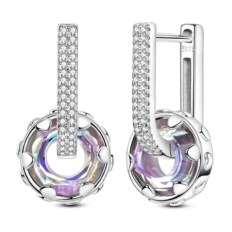 925 Sterling Silver Hoops Earrings Hypoallergenic Hoops Earrings With Zirconia Fashion High Quality Jewelry for Women Girls