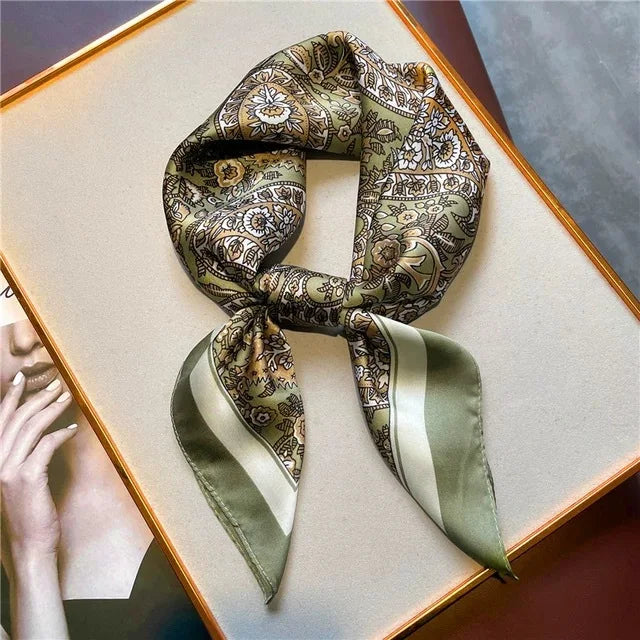 New Silk Scarf Neckerchief Women's Silk Square Scarf Purse Luxury Scarf for Women Designer Silk Headscarf SJ01