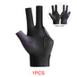 Black three-finger glove with purple palm on a white background