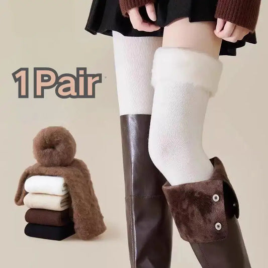 Women's Fleece-Lined Thigh-High Socks – Leg Warmers