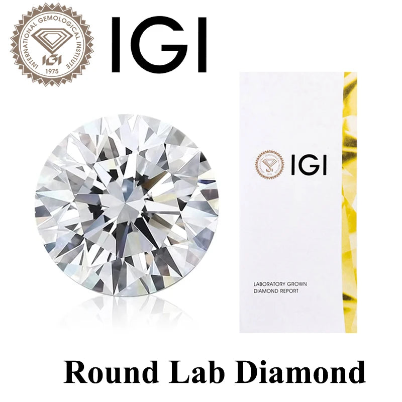 IGI Lab Diamond 1-5CT DEF VS-VVS Pear Heart Emerald Radiant Cushion IGI GIA Certificate White Grown Stone