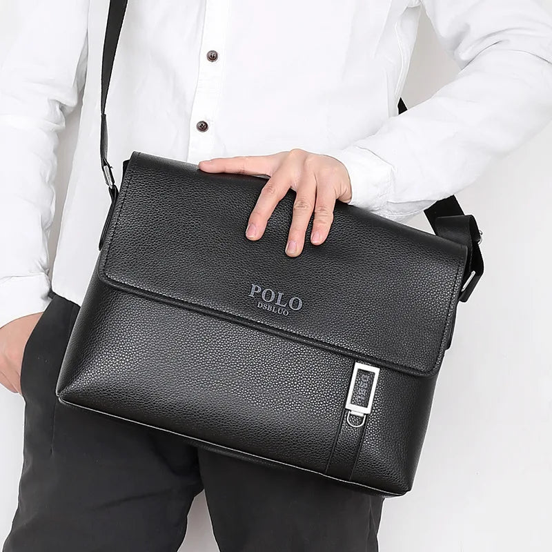 Business Men Leather Shoulder Bag Boy Crossbody Designer Luxury Briefcase Messenger Bags Male Christmas Gift Men's Handbags