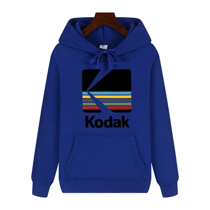 Kodak Brand Fashion Retro Y2K Print Autumn and Winter Men Sports Hoodie Outdoor Casual Casual Comfortable Street Jacket Clothing