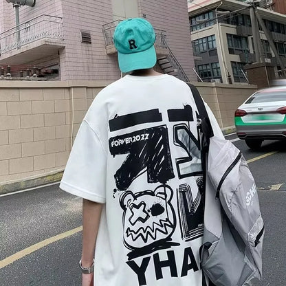 Men's Cartoon Graffiti Print T-Shirt | M-8XL