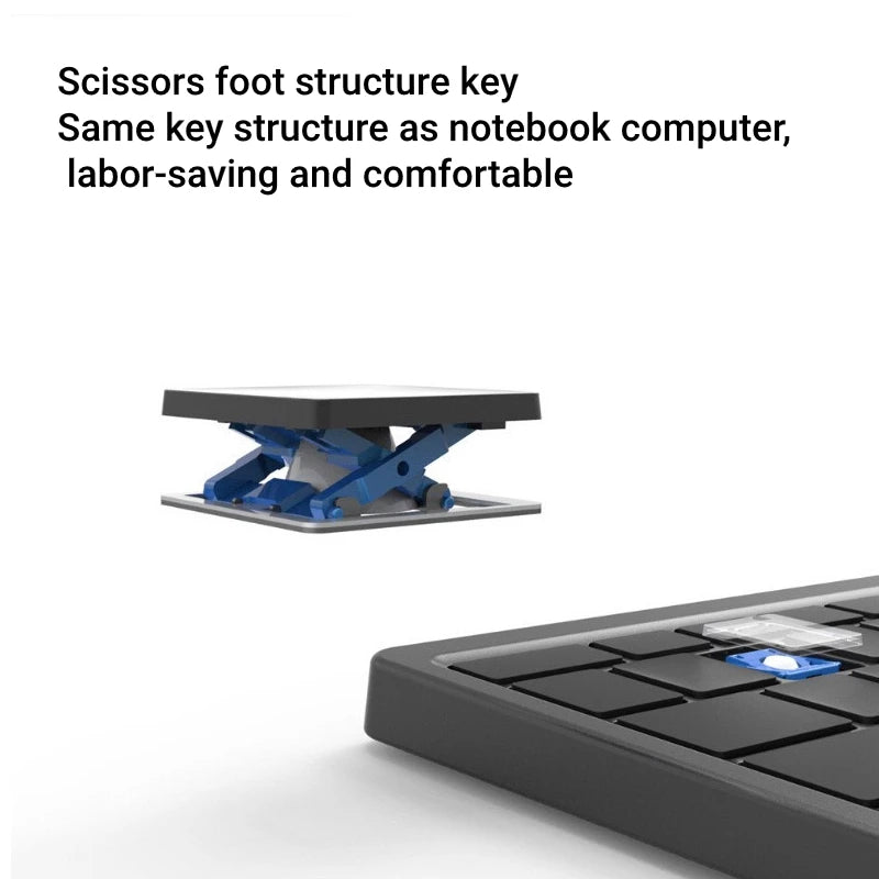 Foldable Bluetooth Keyboard with Leather Case Rechargeable