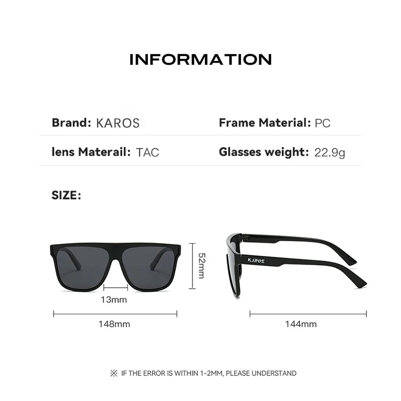 KAROS Polarized Oversized Fashion Sunglasses Men Women Outdoor Large Frame Sports Goggle Beach Sun Glasses Polarized UV400 Eyew