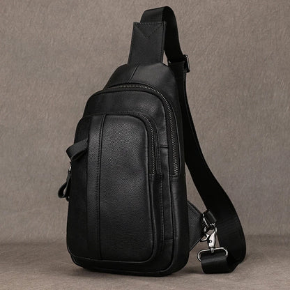 Men's Outdoor Leather Shoulder Sling Bag – Chest Pack & Crossbody