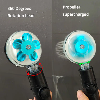 Hochdruck-LED-Duschkopf, Ein-Knopf-Stopp, digitaler Bildschirm, schwarzer Handbrause-Duschkopf mit Temperatursensor