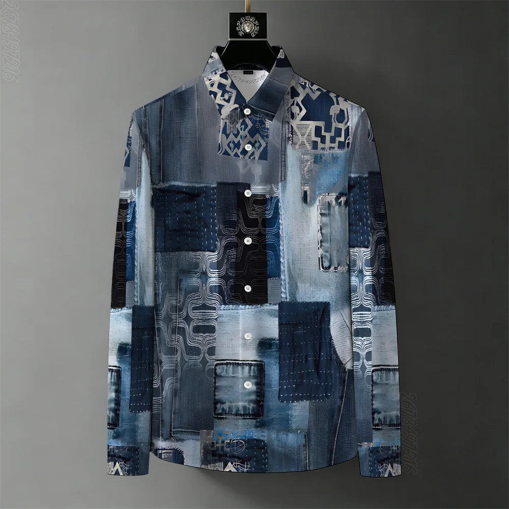 Men's Abstract Graffiti Print Casual Shirt