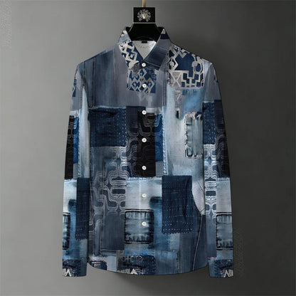 Men's Abstract Graffiti Print Casual Shirt