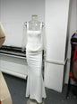 White Lace-Up Maxi Dress | Slim Fit Formal Wedding Guest Party