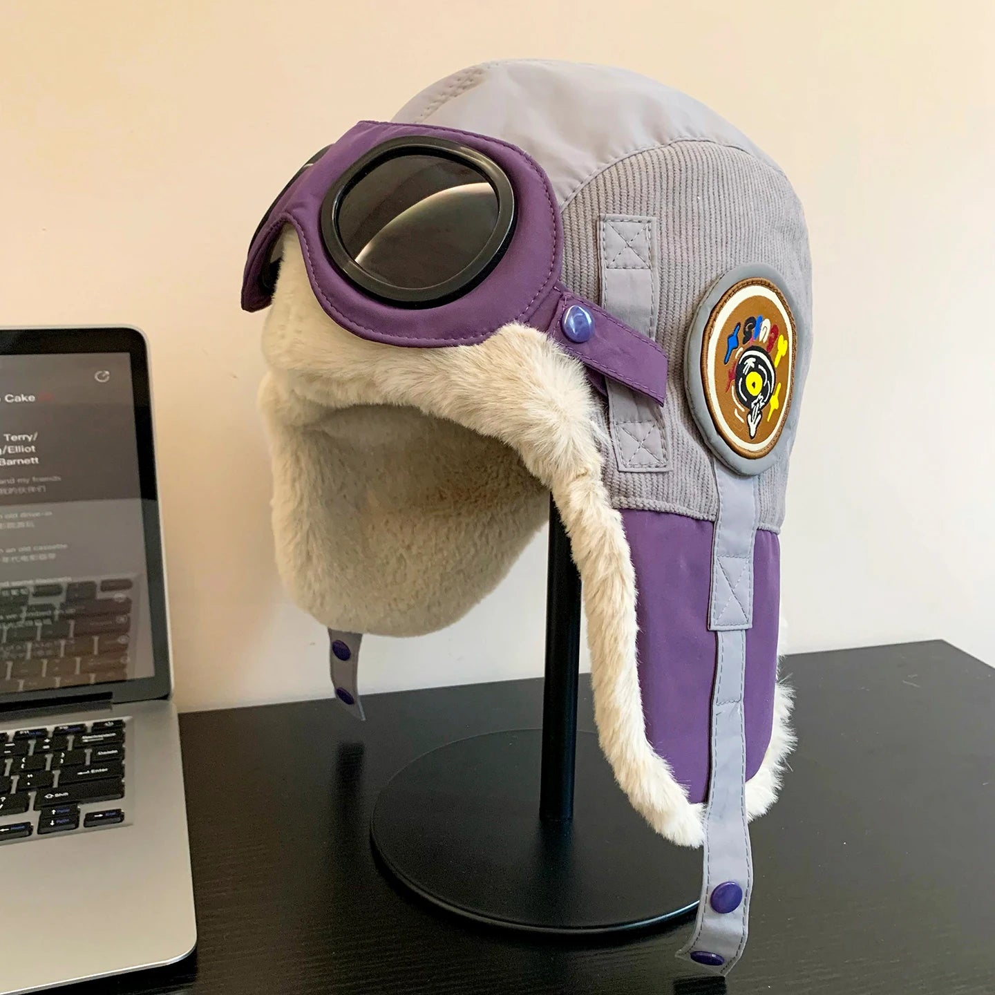 Thiened Cartoon Flight Hat Women Winter Warm Windproof Coldproof Northeast Furry Lei Feng Cap Cute Cartoon Design Riding Ea...