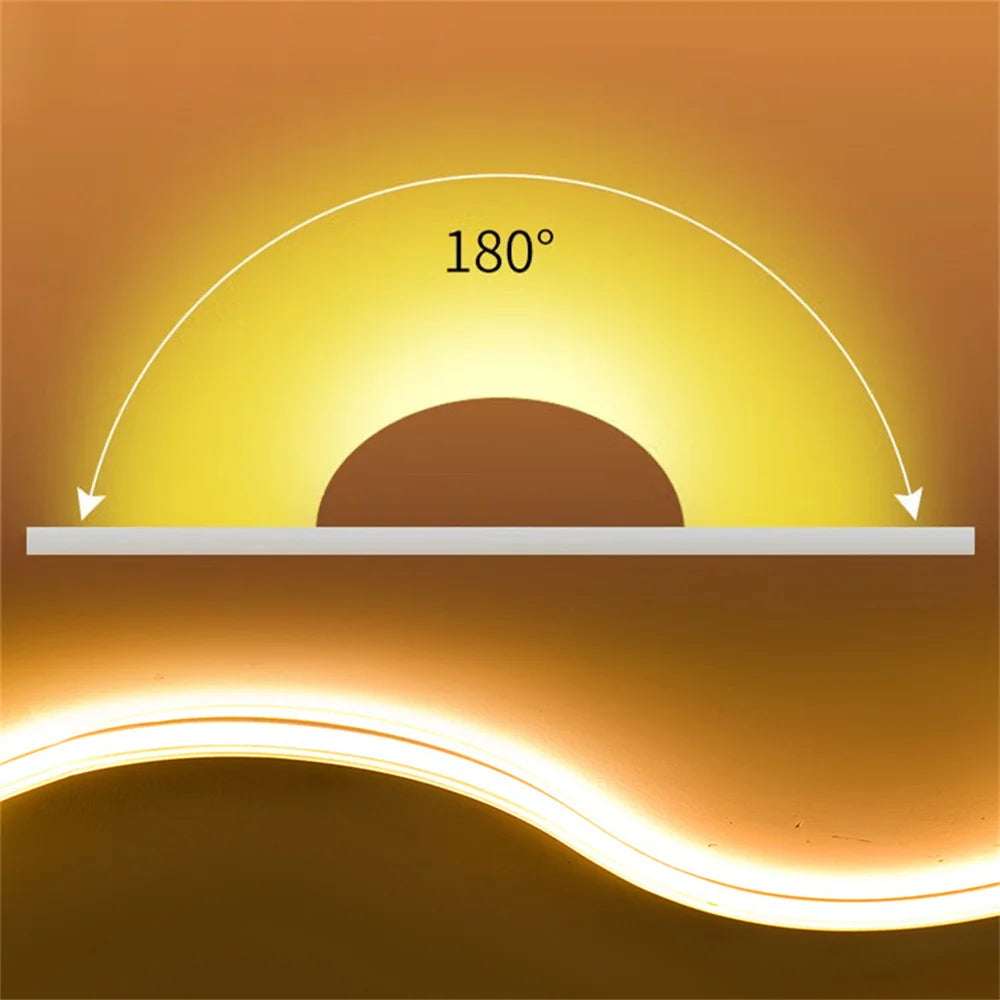 220v Led Ribbon Adhesive High Brightness COB Led Strip for Room Led Strip Flexible Ribbon for Outdoor Garden Lighting