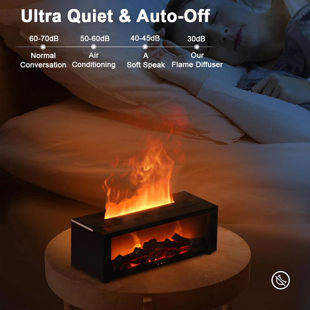 Luftbefeuchter, ätherische Öle, Luftbefeuchter für Zuhause, Aroma-Luftbefeuchter, Flammen-Aroma-Diffusor mit LED-Licht, Fernbedienung