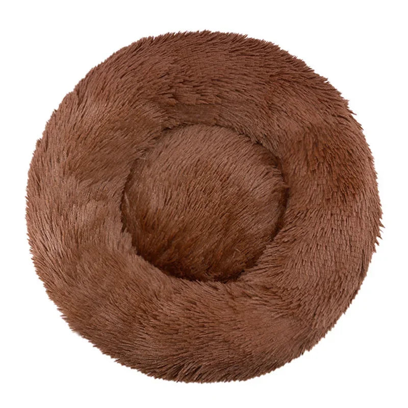 40-90cm Rundes Haustierbett für große Hunde Super Weiches Katzenbett Langes Plüsch Hundebett für mittlere Hunde Winter Warmes Schlafplatz