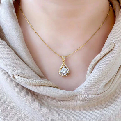 Moissanite Water Drop Necklace Pendant Female Jewelry Certified 925 Sterling Silver Anniversary Gift