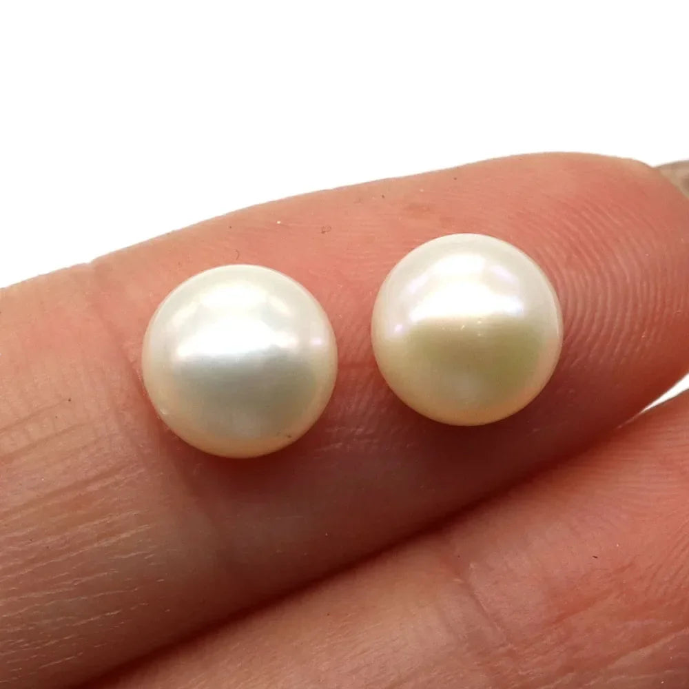 Bread Shape Beads Natural Freshwater Pearls Half Hole Diy Jewelry Making Women's Earrings Necklace Pendant Accessories