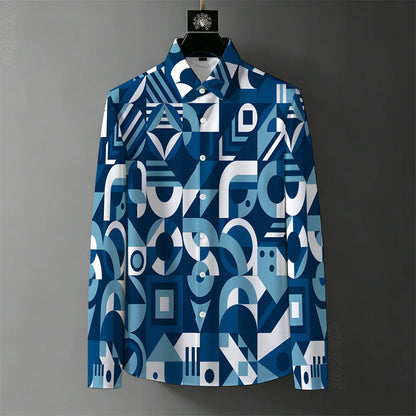 Men's Retro Baroque Print Business Casual Shirt