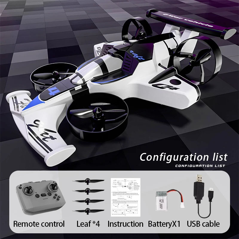CZ04 2-IN-1 Land Air Dual RC Quadcopter & RC Drift Car 2.4G Remote Control Airplane 360 Rotation Headless Mode Electric Aircraft