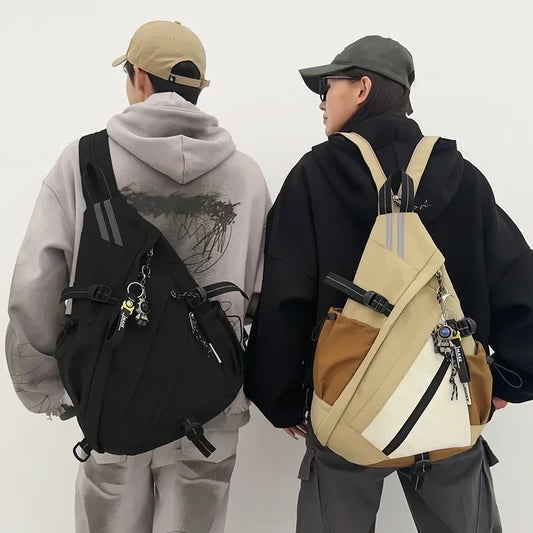 NEU Hip Hop Sport Motorrad Rucksack Männer Frauen Multifunktions Wasserdichte Reise Einzel Schulter Schultasche Crossbody Brusttaschen
