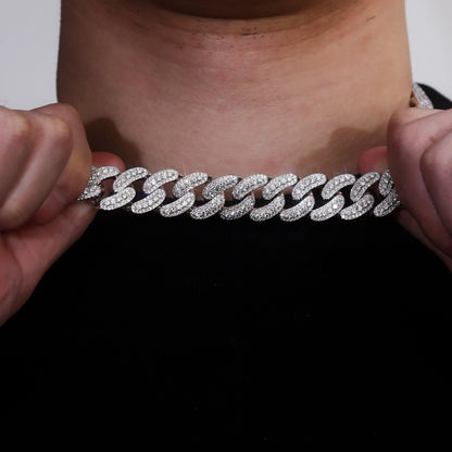 Iced Out Moissanite Cuban Link Necklace for Men | Hip Hop Chain
