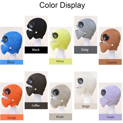 Winter Warm Fashion Windproof Cap Cold And Snow Protection Warm Ski Knit Headwear Outdoor Sports Bicycle Running Cap Men Women