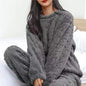 Soft Coral Velvet Warm Pajama Set for Women Cozy Loungewear Outerwear for Winter Christmas Back to School Gift ﻿