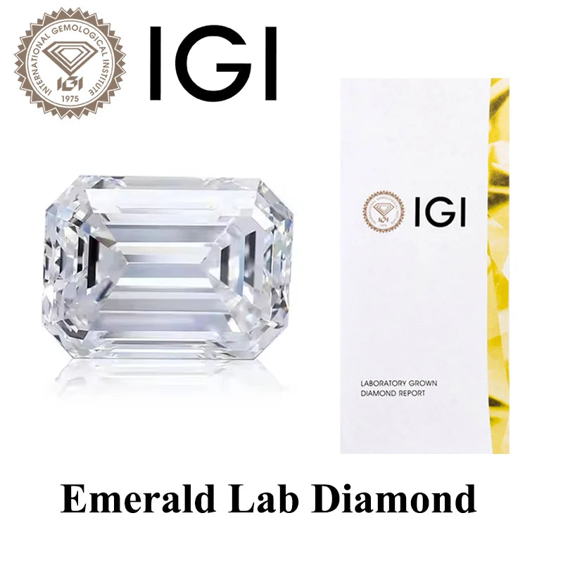 IGI Lab Diamond 1-5CT DEF VS-VVS Pear Heart Emerald Radiant Cushion IGI GIA Certificate White Grown Stone