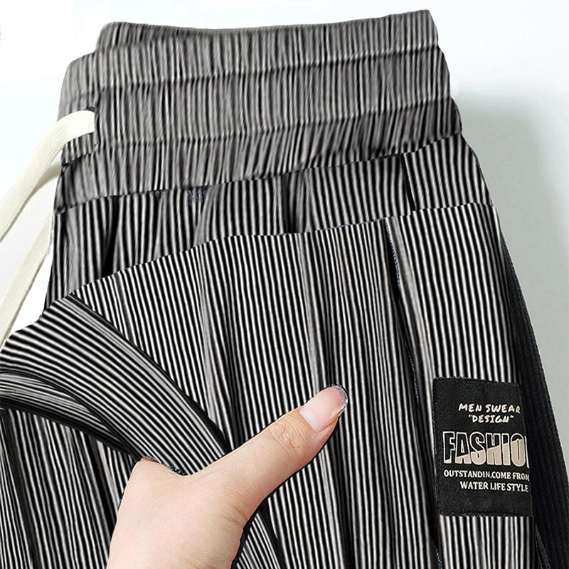 Men's Ice Silk Casual Pants – Loose Drapey Straight Leg