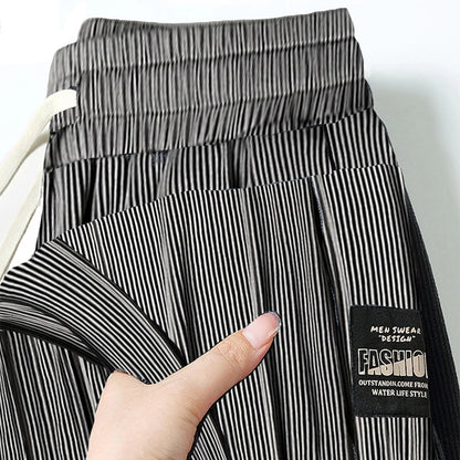Men's Ice Silk Casual Pants – Loose Drapey Straight Leg