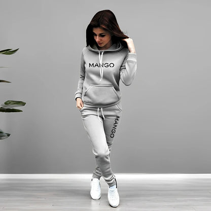 Letter Printing Womens Tracksuit Casual Hooded Sweatshirt 2 Pcs Set Sports Jogging Home Woman Clothing Street Quality Pants Suit