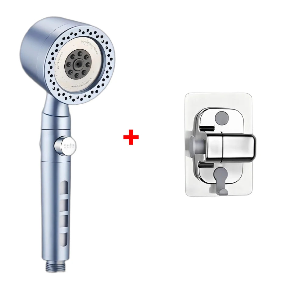 5 Modes Spray Water Saving Shower Head ABS Handheld Spa Showerheads Large Flow Portable Bathroom Filter Shower Faucet Nozzle Set