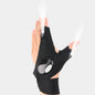 LED-Halbfingerhandschuh für Herren Damen Outdoor Wasserdicht Nachtangeln Köder Radfahren Laufen Taschenlampe Robuste fingerlose Handschuhe