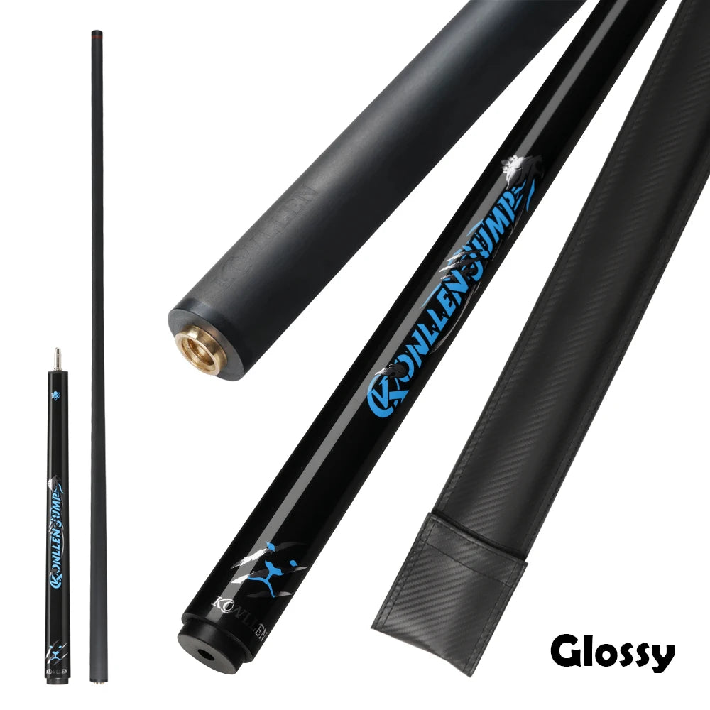 KONLLEN Cue 3 Pieces Punch Jump Cue Carbon Fiber Black Technology 12.9mm Uniloc Joint Professional Break Jump Cue Break Stick