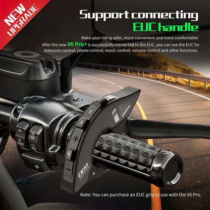 EJEAS V6 PRO+/PLUS Motorradhelm Bluetooth Walkie Talkie für 6 Fahrer, Reichweite 800 Meter, wasserdicht IP67