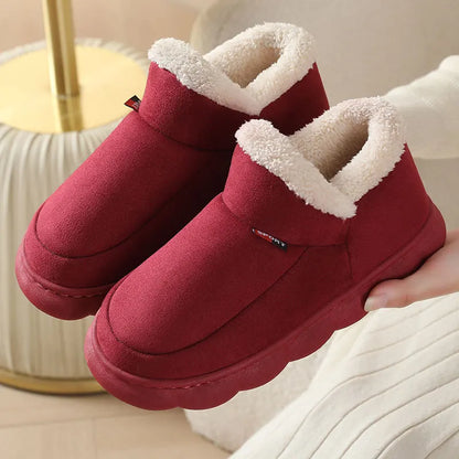 Bebealy Winter Fur Men Slippers Men Shoes Outdoor Nonslip Short Plush Men Slippers Casual Fuzzy House Ankle Men Boots Flat Shoes