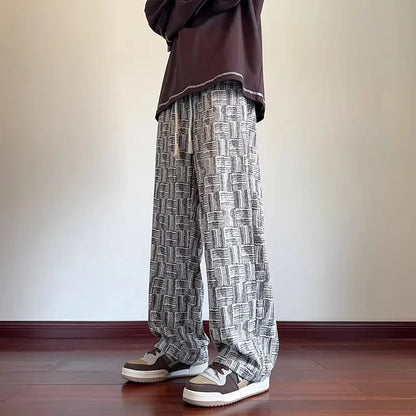 Thiened Fce Lined Casual Pants Men's Autumn Winter Loose Sports Long Trousers for Working Outdoors Straight Leg Pants