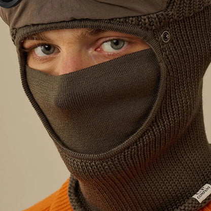 Neue Trendige Herbst Winter Warme Mützen Neue Pilotenbrille Herren Damen Ohrenschutz Plus Fahrrad Vollgesichtsbedeckung Warme Strickmützen