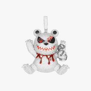 Moissanite Wizard Violence Bear Pendant Jewelry 925 Sterling Silver 3 Materials