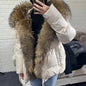 2025 MAOMAOKONG White Duck Down Jacket Winter Women Warm Loose Coat Natural Real Fox Fur Collar Thick Luxury Outerwear parkas
