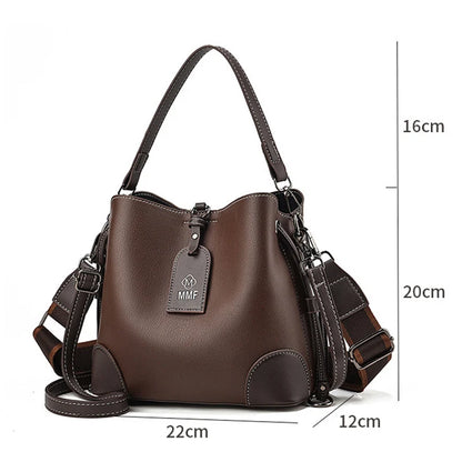 TRAVEASY Women's Vintage Bucket Bag 2025 New Large Capacity Crossbody Shoulder Bag Fashion Stylish Spacious Handbag for Women