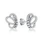 Original 925 Sterling Silber Ohrringe 2025 Stecker Creolen Kristall Ohrringe für Damen Roségold Krone Herz Unendlichkeit Biene Ohrring Schmuck