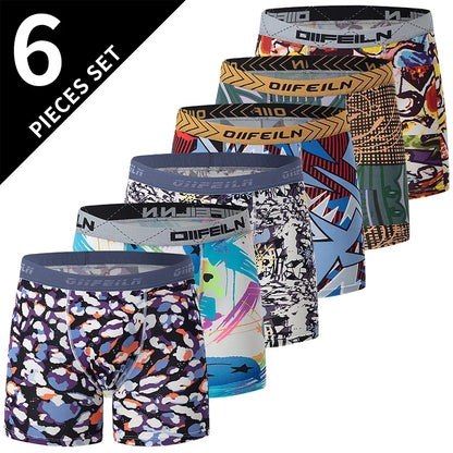 4/5/10 Pcs Fashionable Men's Long Underwear Casual Boyshort Youth Sports Shorts Comfortable Breathable Stretch Shorts Underwear