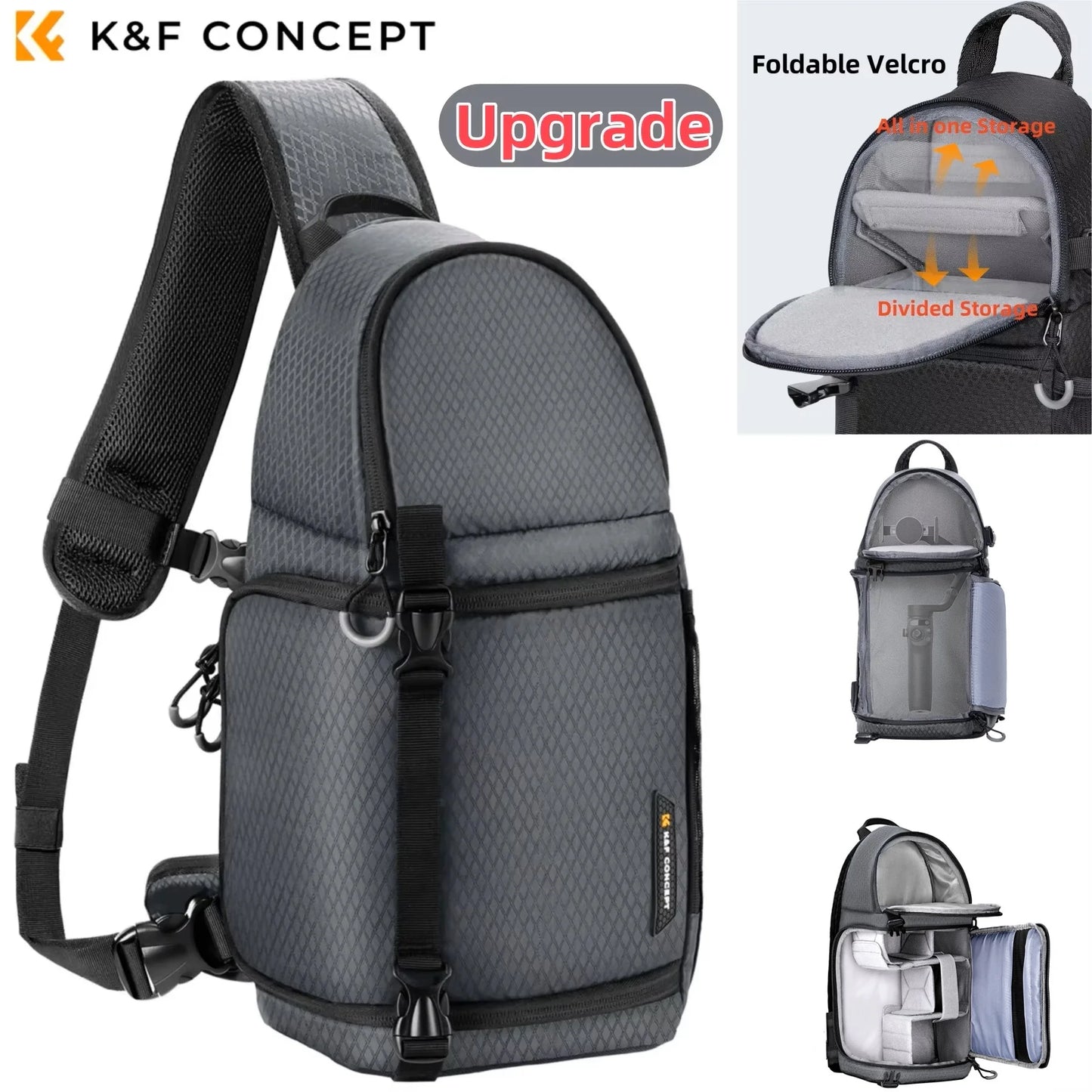 K&F Concept Camera bag Photography Backpack 10L Waterproof Camera Sling Backpack DSLR/SLR Camera Case Sony Fuji Photography Bags