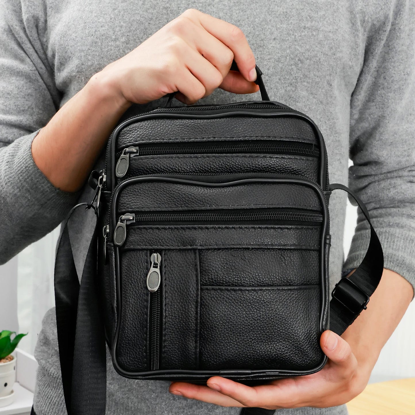 Men's PU Leather Crossbody Shoulder Bag – Summer Travel Chest Bag